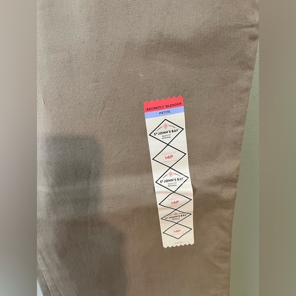 St John Bay Womens Heritage Khaki Beige Straight Leg Pants  Casual 14P NWT - Picture 4 of 13